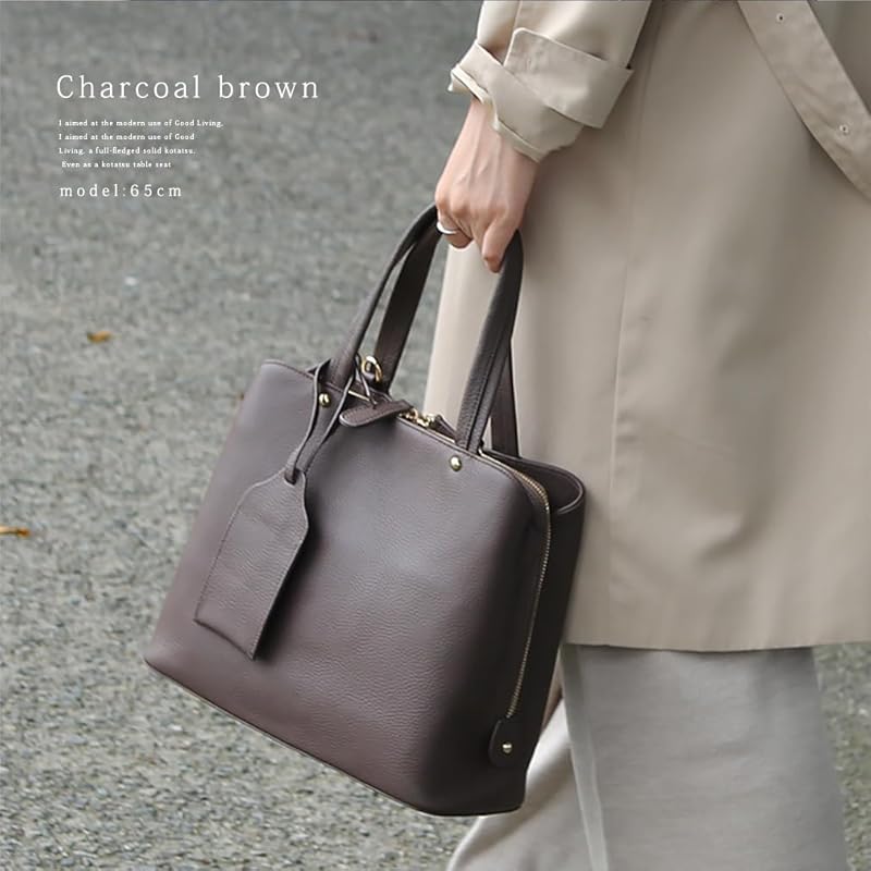 [VITAFELICE] Vita Felice Натуральная коровья кожаная квадратная сумка с двумя отделениями для женщин vinb-l16045 (угольно-коричневый)