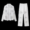 Fashion Style 2024 Spring New Women's Loose Temperament Beaded Embroider Shirt High Waist Pants 4786044 712