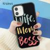 Мягкий чехол для телефона Krajews Wife Mom Boss Quotes для iPhone 14 5 SE 6s 7 8 plus X XR XS 11 12 13 pro max Samsung S21 S22 ultra