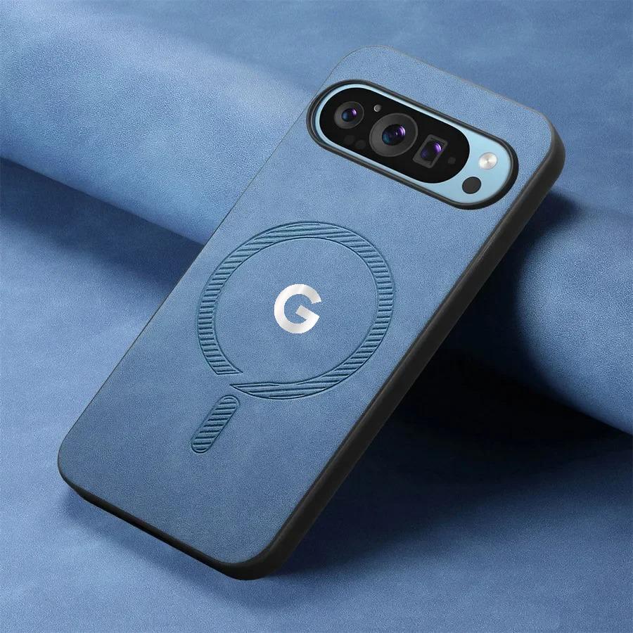Модный Кожаный Тонкий Чехол, Дружелюбный к Коже, для Google Pixel 10 9 Pro XL 8 7 A Pro, Магнитная Зарядка, Полная Защита от Падений