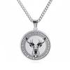 Bear Wolf Tiger Lion Elk Animal Mens Punk Pendant Necklace Stainless Steel Sweater Chains Women Choker Jewelry Gifts