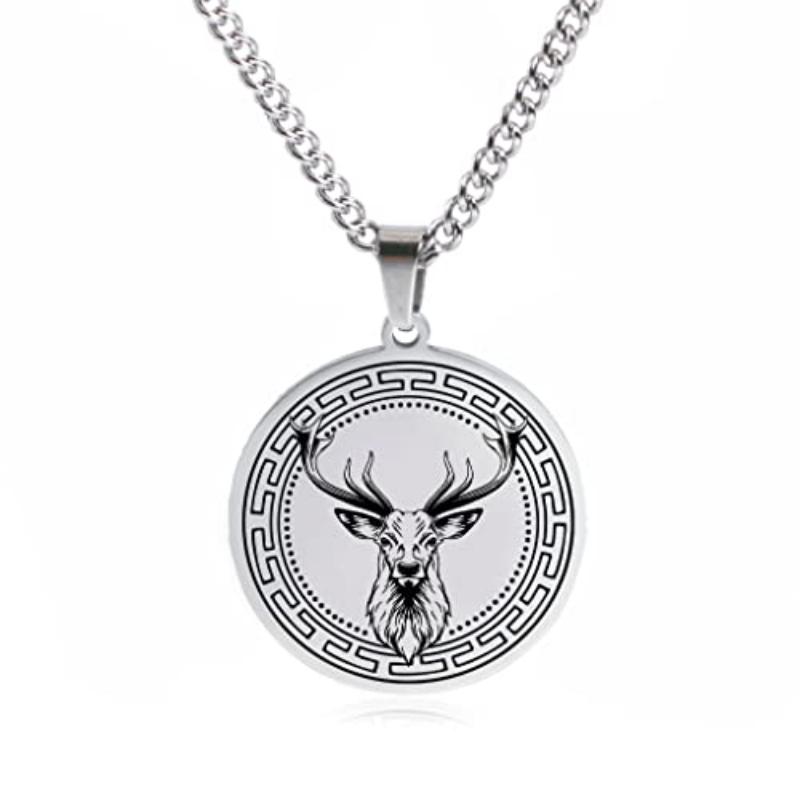 Bear Wolf Tiger Lion Elk Animal Mens Punk Pendant Necklace Stainless Steel Sweater Chains Women Choker Jewelry Gifts