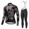 Mens Long Sleeve Cycling Jersey Shorts Set Mountain Bike Riding In