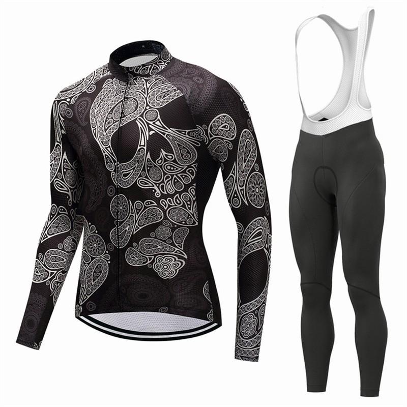 Mens Long Sleeve Cycling Jersey Shorts Set Mountain Bike Riding In