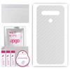 apgo Protective Skin Sticker for the Back Compatible with LG Q61, Wrap Film, Foil, Vinyl - Pattern Transparent Carbon