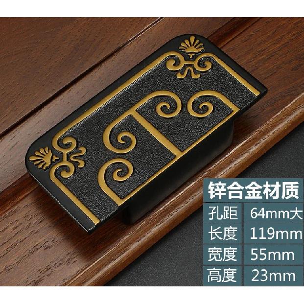 1PCS Zinc Alloy Cabinet Door Handle New Chinese Vintage Solid Wood Cabinet Wardrobe Drawer Circular Door Handle Woodworking