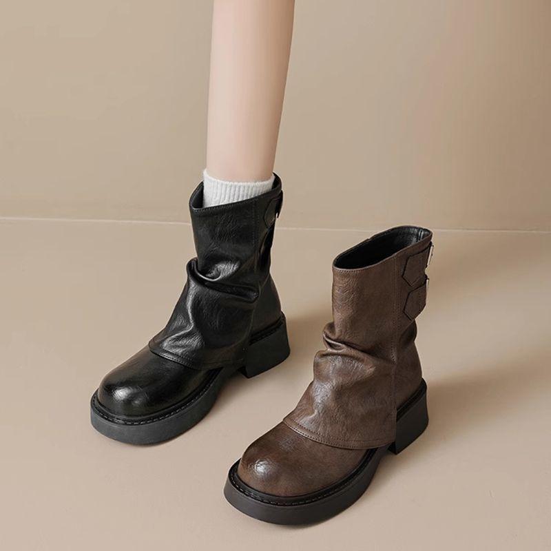 Short Boots 2024 Winter New Trend Design Women's Boots Street Hundred Fashion Outdoor Short Boots High Heel Shoes for Women