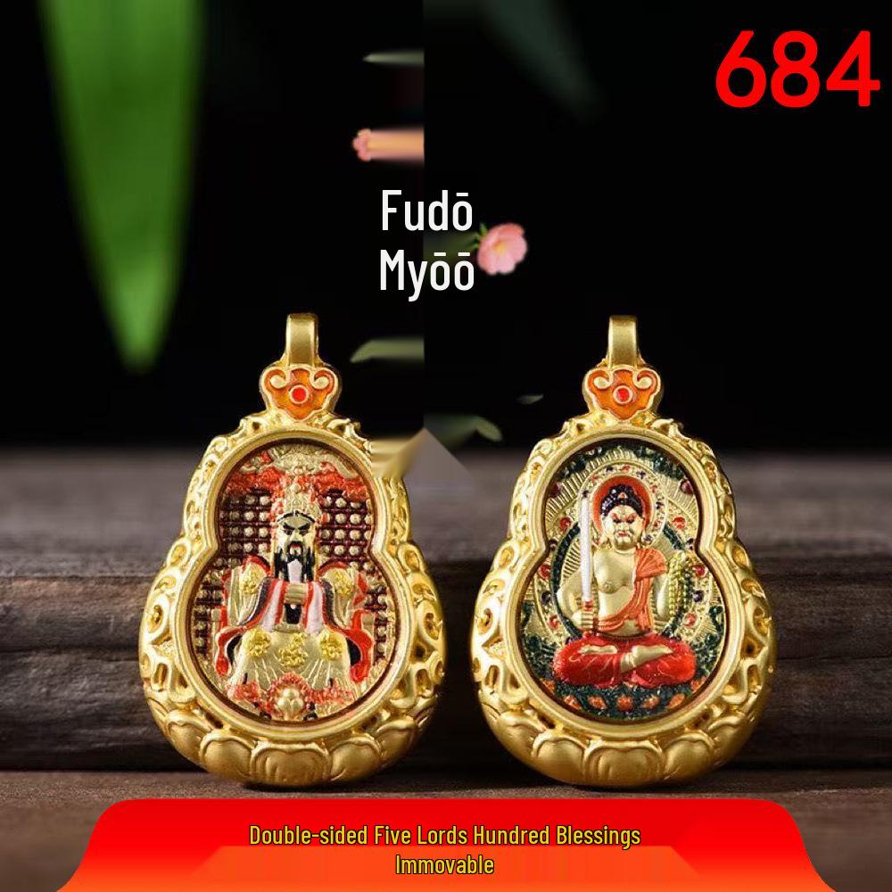 Любимый товар продавца: Бестселлер Мини Тханка Подвеска-тыква из титановой стали с материалом, сохраняющим цвет, Двусторонний дизайн защитника.