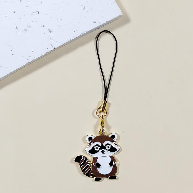 Cute Enamel Raccoon Decorative Charms Durable Gold Plated Clasp for Keychain Backpack Phone Bag Holiday Gifts