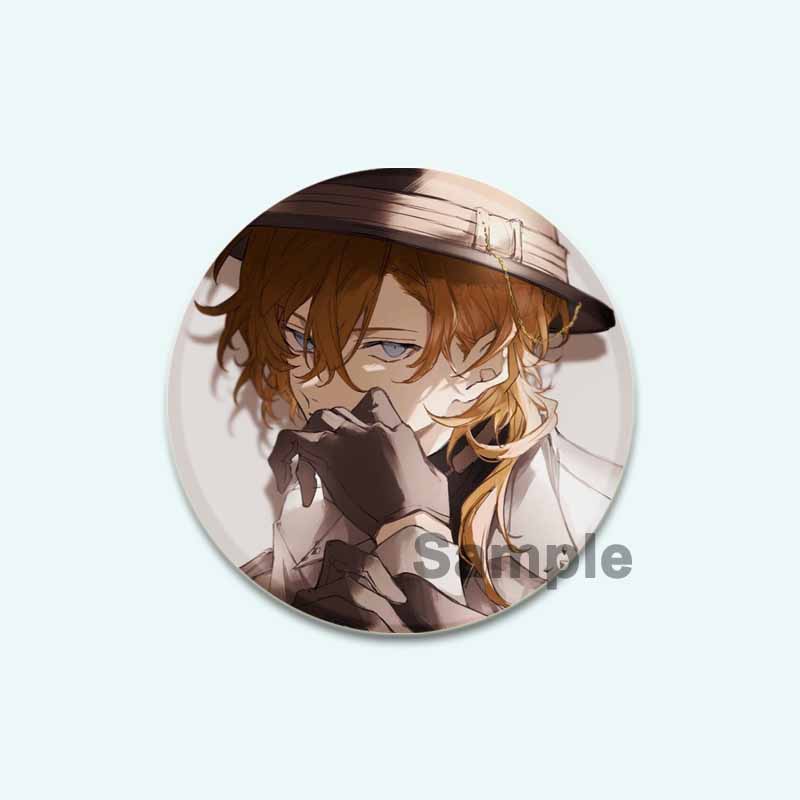 32/44/58mm Anime Bungo Stray Dogs Pins Dazai Osamu Cartoon Badge Armed Detective Agency Handmade Brooches Breastpin for Backpack Clothes