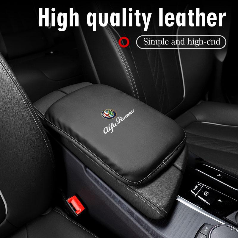 Car Armrest Cover Cushion Armrest Box Protective Pad For Alfa Romeo 156 159 147 4C 8C 166 Giulia Giulietta Mito Stelvio Spider qa9