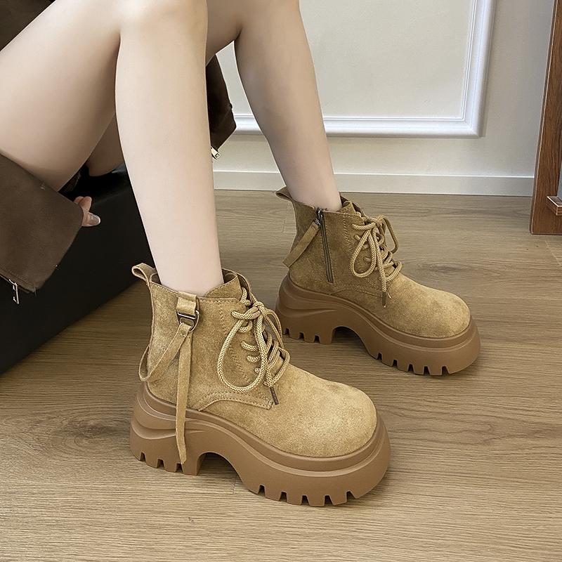 Fashion Ankle Boots for Women Flats Platform Fashion Shoes Suede Designer Casual Sport Boots 2025 New Trend Cozy Femme Chelsea Botas