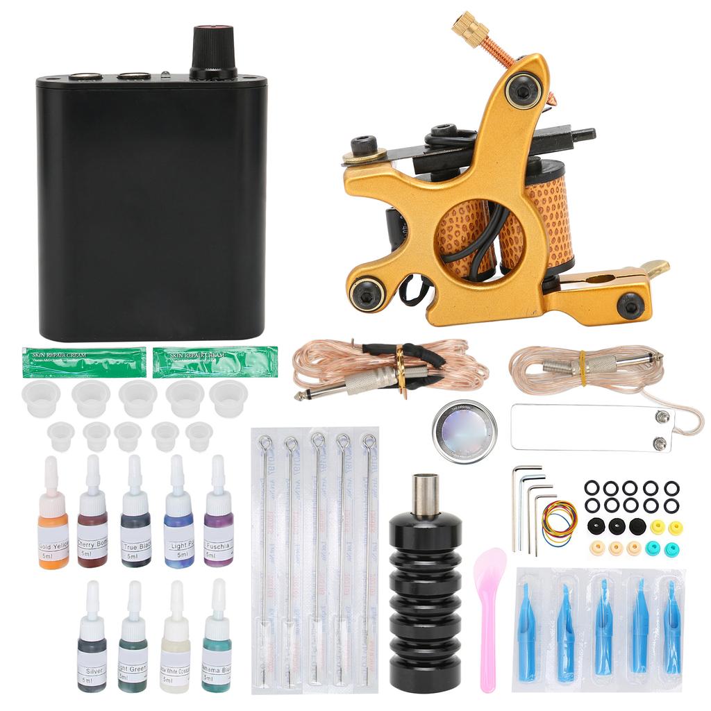 Complete Tattoo Kit Portable Power Supply Disposable Tattoo Needle Ink Pigment Tattoo Accessories