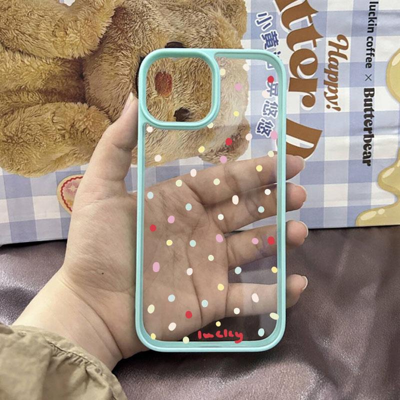 Милый корейский Ins Цветной чехол в горошек для мобильного телефона для IPhone 11 12 14 15 16 Pro Сладкий крутой чехол для IPhone 13 Pro Max Fundas