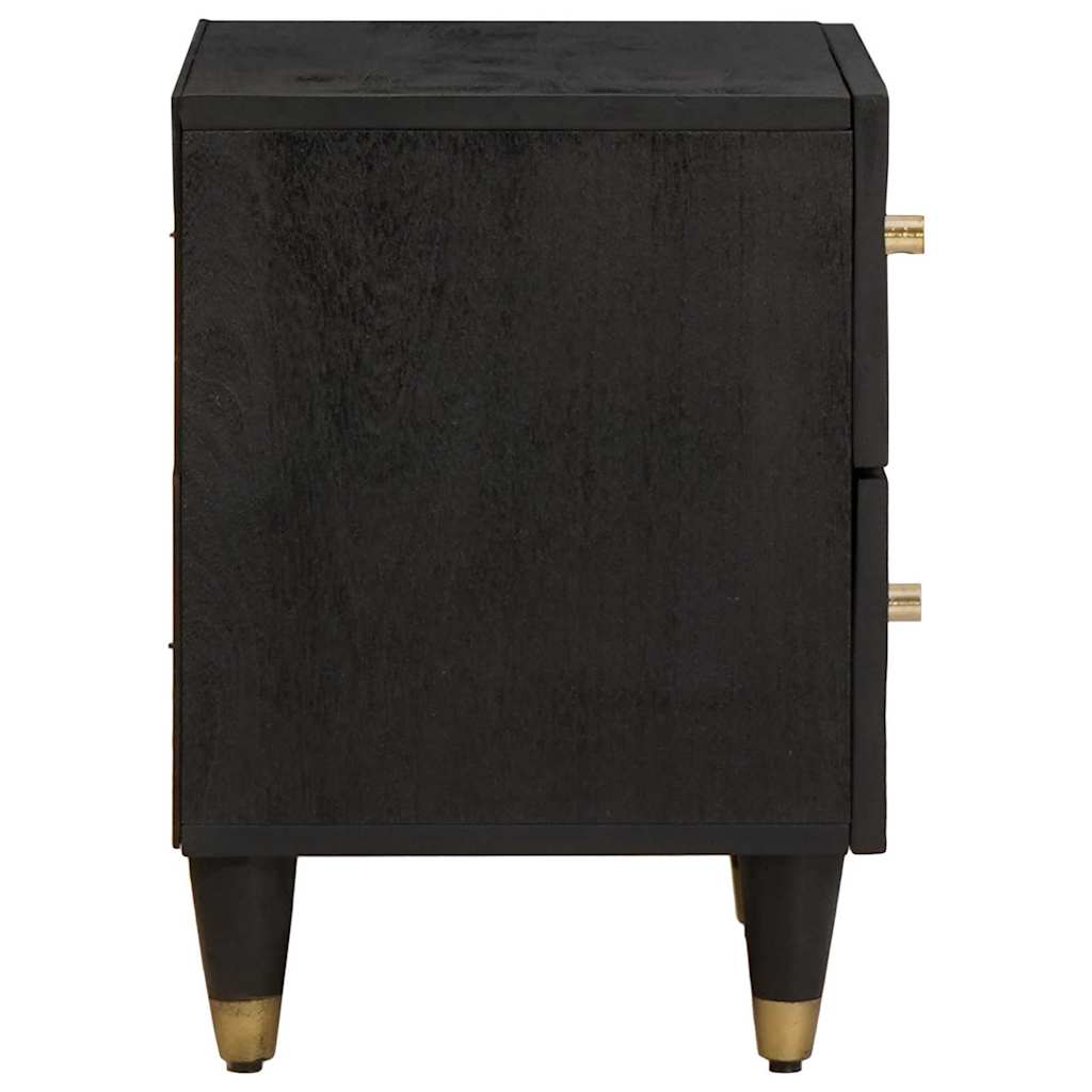 Nightstand Black 40 x 33 x 46 cm Solid Mango Wood