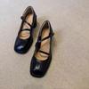 Mary Jane shoes in the autumn of 2025 new temperament elegant square head light mouth thick heel high heels