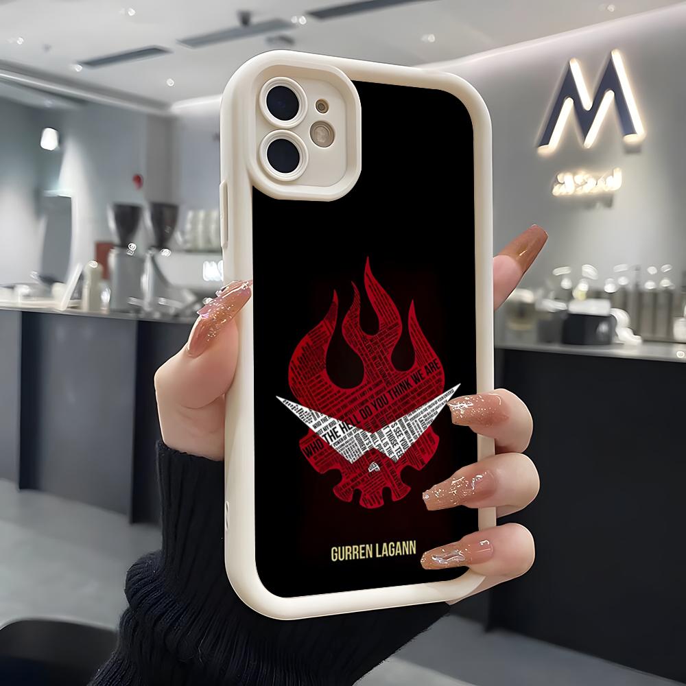 Чехол для телефона Аниме Гуррен Лаганн Для IPhone Air 17 Pro Max 16 E 15 14 Pro Max 13 12 11 Mini Plus Мягкий Силиконовый Белый Чехол