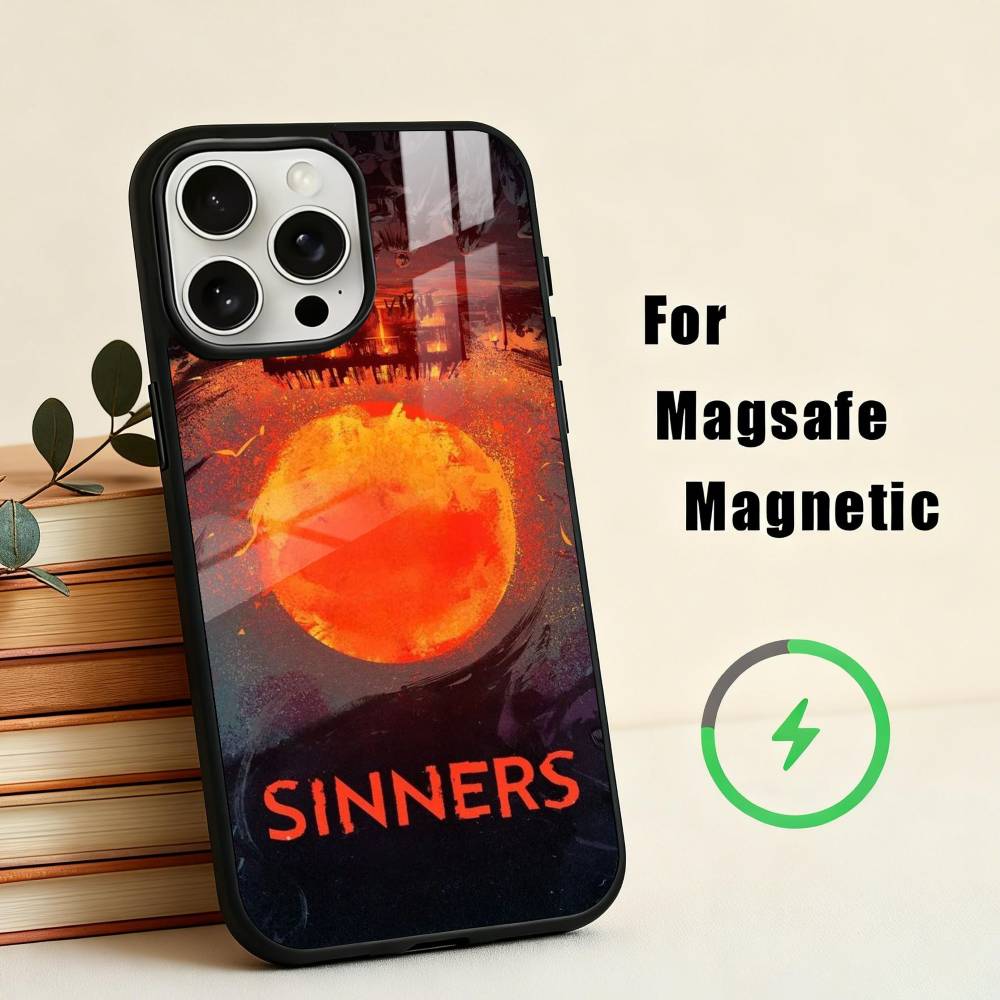 S-Sinners M-Movie-E W-Обои Чехол для Телефона Для iPhone 17,16,15,14,13,12,Plus,Pro,Max для Magsafe Магнитная Беспроводная Зарядка