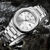 Роскошные часы мужские деловые водонепроницаемые мужские часы светящиеся дата нержавеющая сталь квадратные кварцевые мужские часы Reloj Hombre