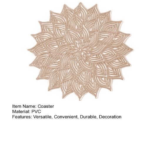 Coaster Easy To Clean Dining Table Protector Pad Heat Resistant Flower Shape Cup Mat for Home Kitchen