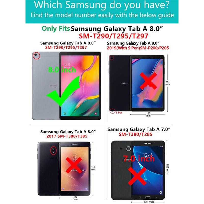 Вращающийся на 360 градусов чехол для Samsung Galaxy Tab A 8,0 SM-T290, тонкий чехол из искусственной кожи для планшета T290 T295 T297 2019