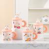 Милый кролик с крышкой и соломенной чашкой, мультяшная дорогая большая емкость, сувенирная кружка для девушек и пар, керамический набор чашек