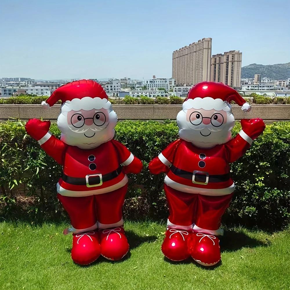 Giant Santa Claus Christmas Inflatable Foil Balloons Standing Balloons  Home New Year Party Supply