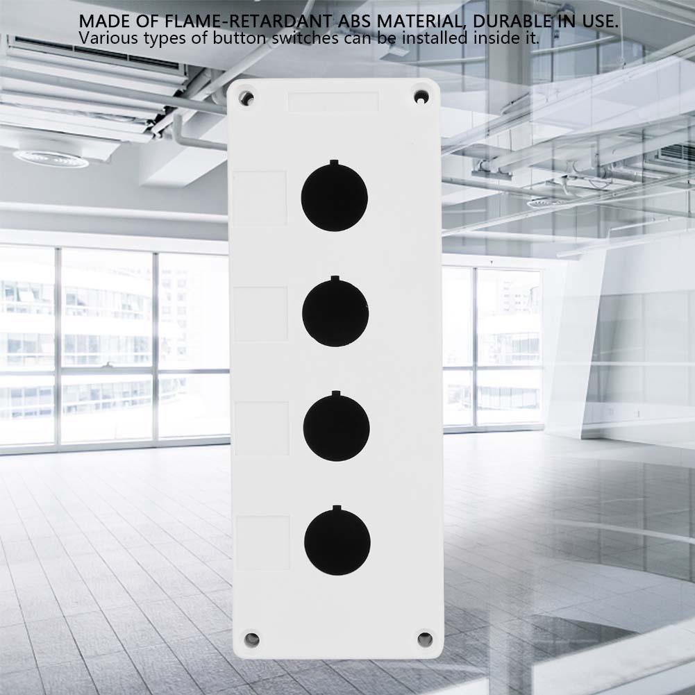 BX4 22mm Four Holes Push Button Switch Control Protective Box Case Waterproof (White)