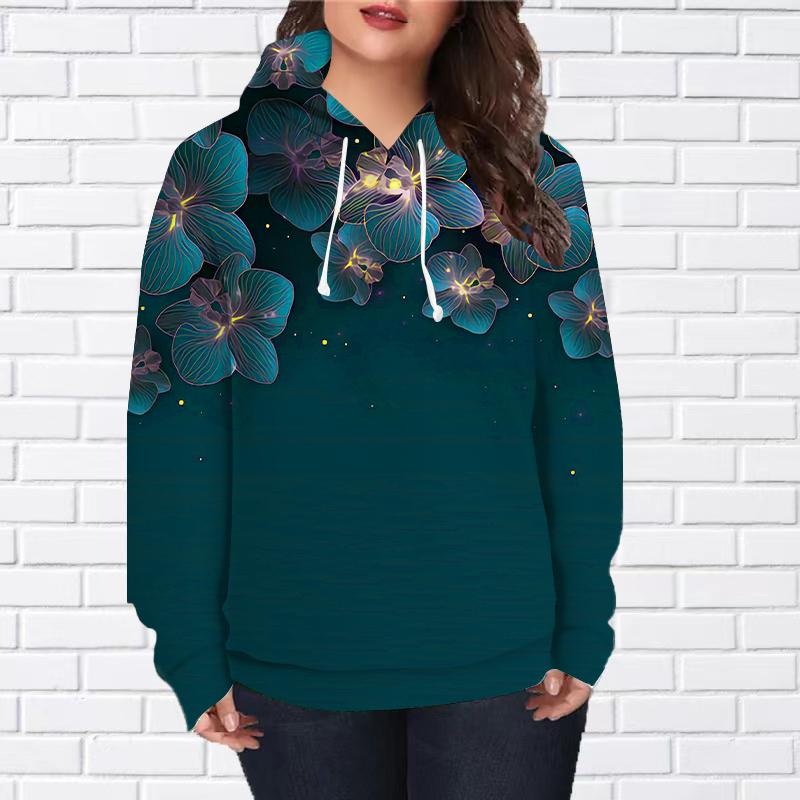 Осенняя новая 3D-печатная цифровая светло-голубая толстовка с принтом цветов для женщин, бейсбольная форма