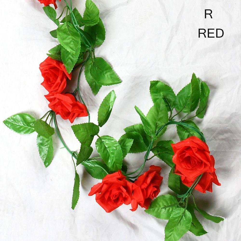 Гирлянда Декор для вечеринки Искусственные украшения Зеленые листья Искусственный цветок Виноградная лоза Сухоцветы Роза
