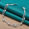 1pc Silver Multi Layers Thin Chain Bracelet Niche Design Hand Chain Jewelry Women Fashion