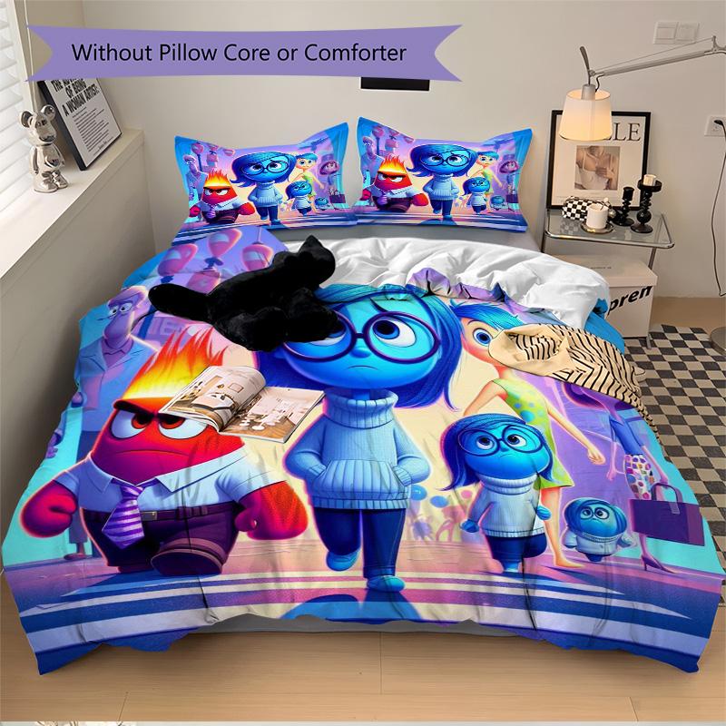 Inside Out Emotions Journey Print 3Pcs Bedding Setduvet Cover With 2 Bedropillowcase Home Birthday Gift