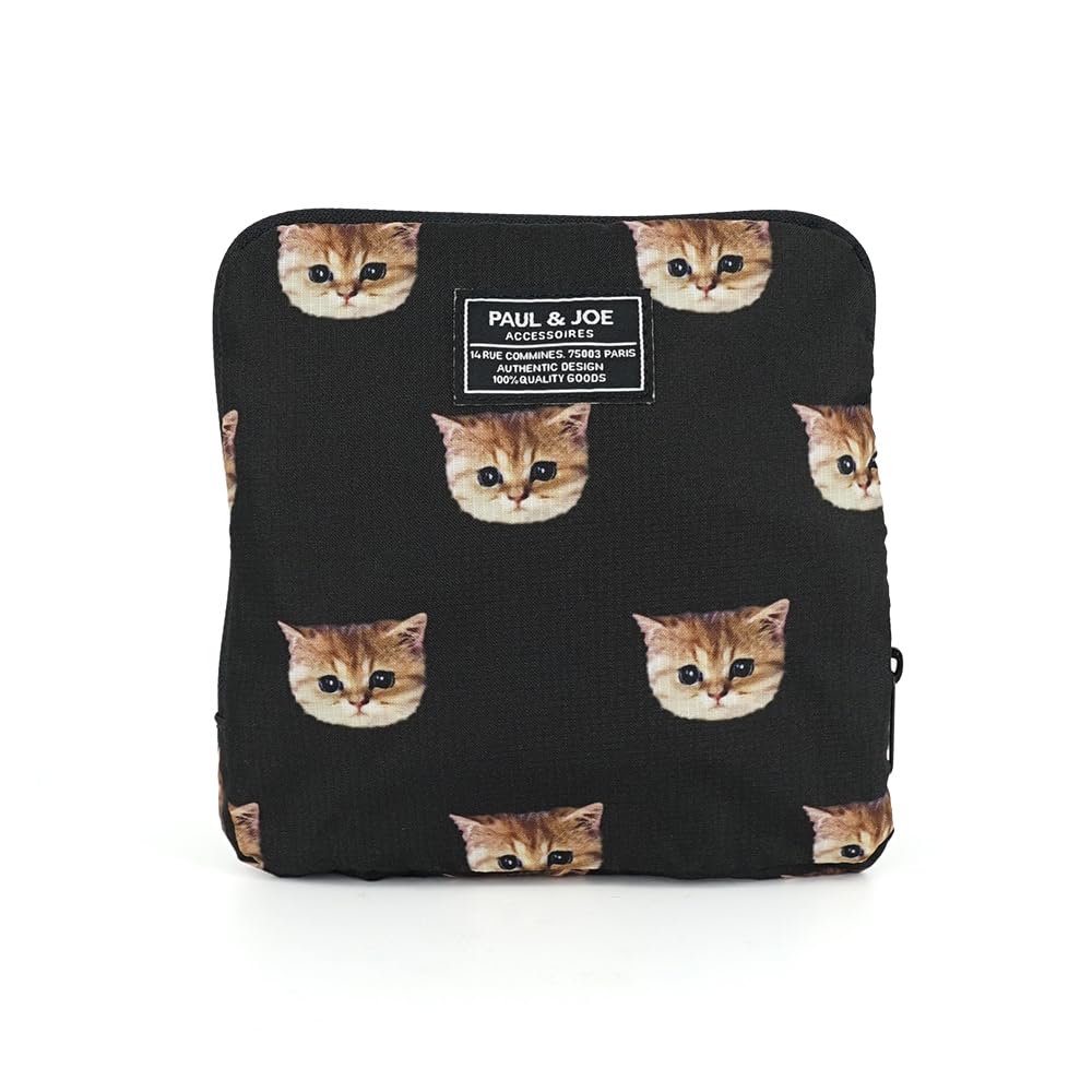 ACCESSOIRES Folding Tote Bag Nunet Cat Pattern Black [Paul & Joe] PJA-B843-BK