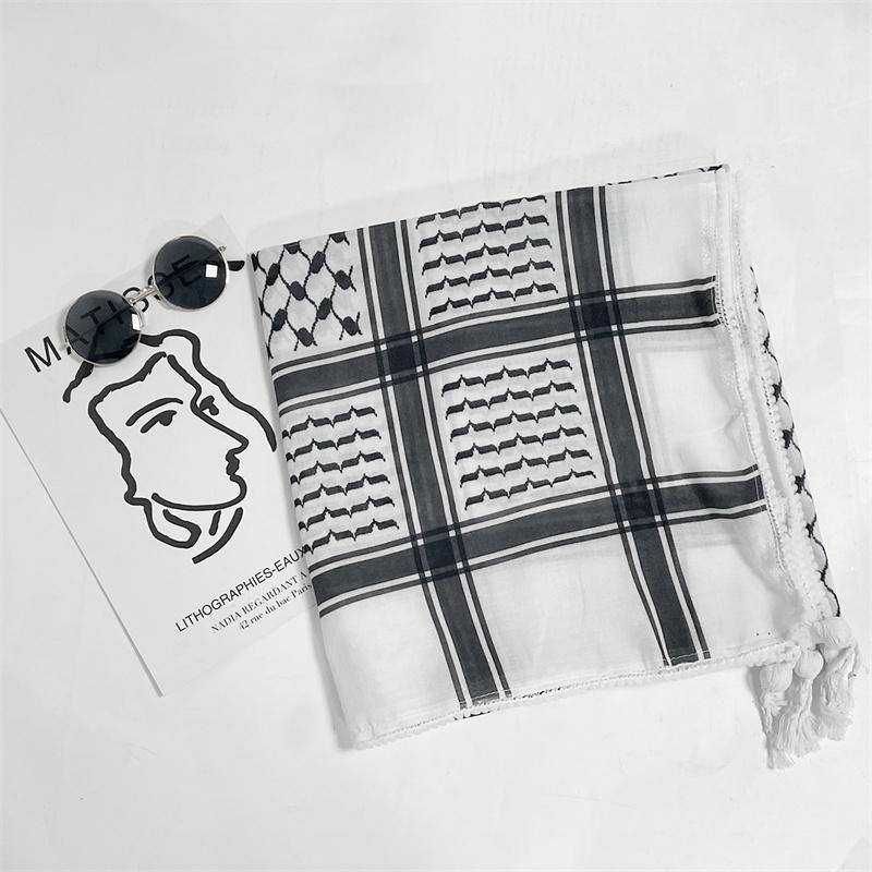 Fashion Printed Cotton Headscarf Middle East Dubai Türkiye Headband Muslim Women Hijab Islam Scarf Female Long Turban