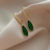 Серьги-подвески Huitan Pear Green CZ для женщин, темпераментные, золотистого цвета, висячие серьги, офисные женские роскошные модные украшения