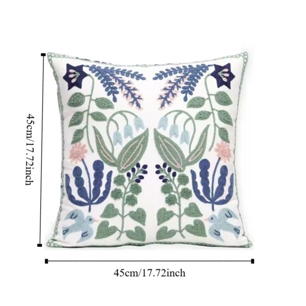 Skin-friendly Throw Pillow Cover Square Sofa Pillowcase Floral Swallow Cushion Cover  Office