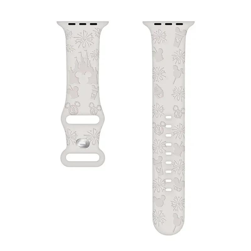 Engraved Band Strap for Apple Watch Band 44mm 40mm 45mm 41mm 38mm 42mm Silicone Solo Loop Bracelet iWatch 9 8 Ultra 7 6 5 3 2 se