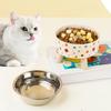 Миска для кошачьего корма с узором в горошек, нескользящая, контейнер для воды, миска для кормления питомца, зоотовары