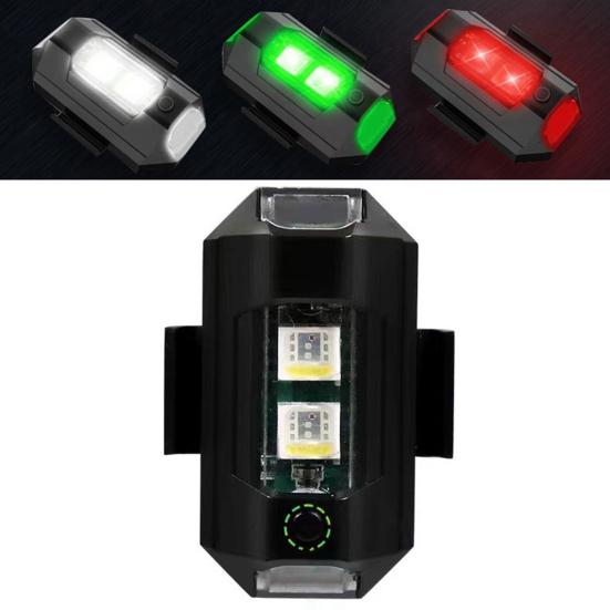 1 комплект авиационного света, кнопка высокой стробоскопической яркости, несколько цветов освещения, проводка, бесплатная перезаряжаемая батарея