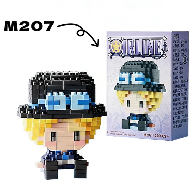 Anime Character Micro Building Blocks Sun God Nika Luffy Zoro Ace Buggy 3D Assembly Mini Bricks Figure Model Toys