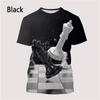 Интересная футболка с 3D принтом шахматного узора, мужские повседневные футболки с короткими рукавами и круглым вырезом для шахматной доски, футболки большого размера