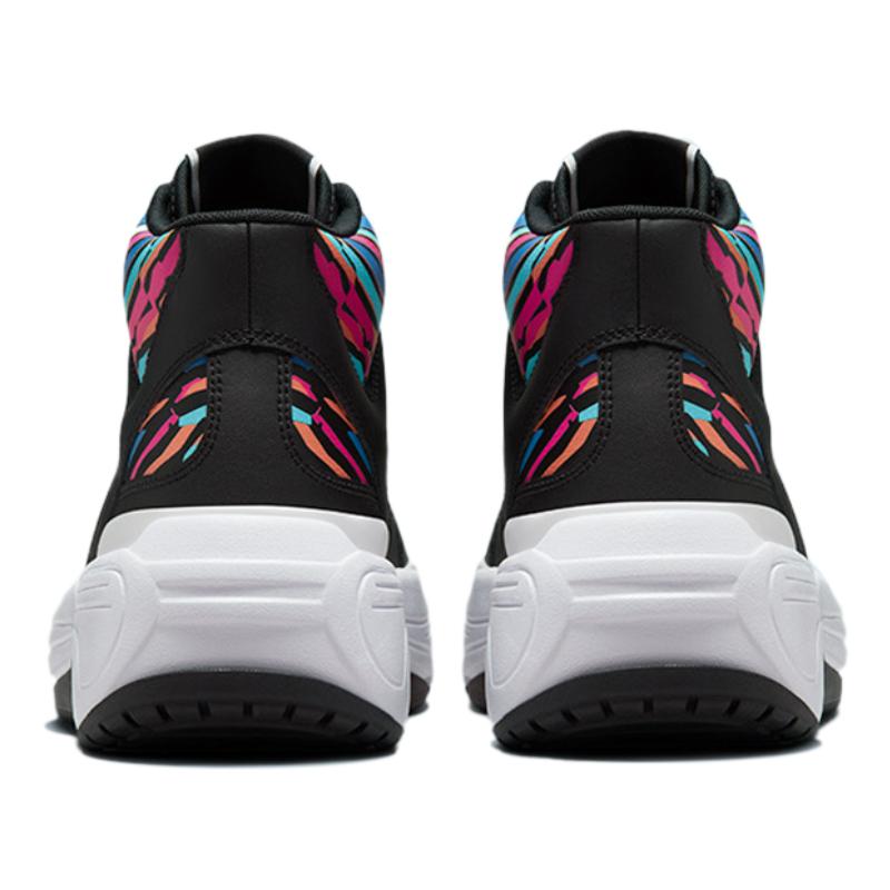 Converse Серия Weapon CX Кожаные полувысокие винтажные баскетбольные кроссовки Унисекс Черные с цветной строчкой