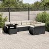 VidaXL Garden Lounge Set 10 Pcs with Cushions Black Wicker 3268766
