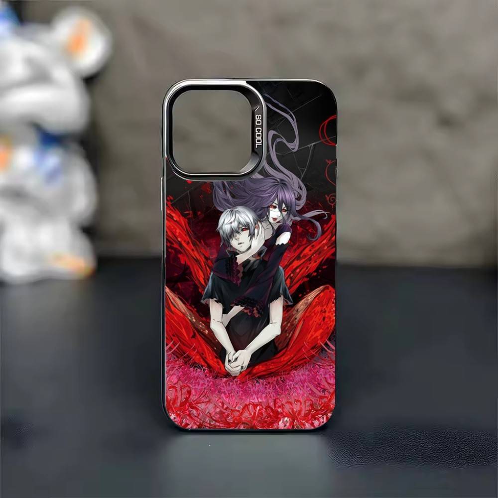 Обои Tokyo G-Ghoul Чехол для телефона Для iPhone 17 16 15 14 13 12 11 Pro Max Plus Серебряный конфетти Матовый чехол