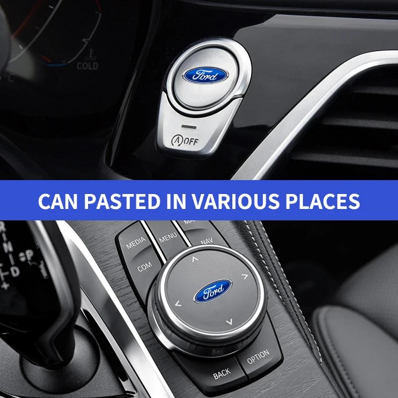 Fashion Car Button Switch Decorative Sticker For Ford Focus2 MK2 3 4 MK3 MK4 ST Mondeo Festiva Fusion Suit Fiesta Mustang Ranger