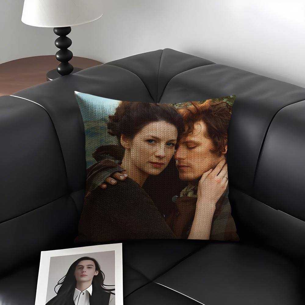 Чехол на подушку из фильма O-Outlander Натуральный лен Органическая ткань Двусторонняя печать Диван Домашний декор Подарок Наволочка