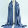Women's Solid Color Pearl Chiffon Bubble Scarf, Long Silk Headscarf, 70x180cm, Middle Eastern Style