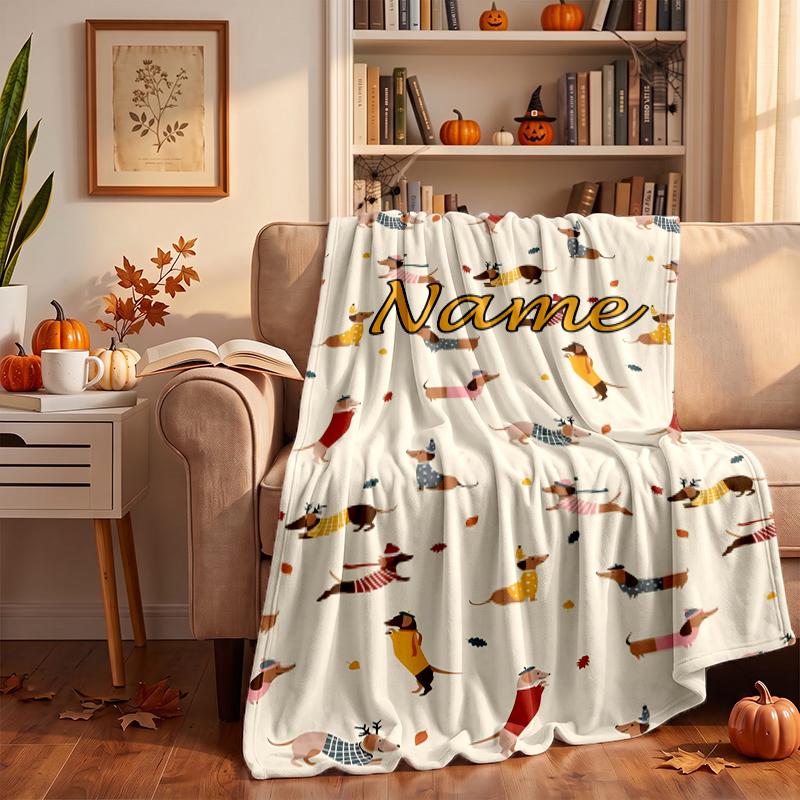 Cute PUPPY Custom Flannel Blankets Soft Warm Cozy Throws for Home Decor Holiday Gifts