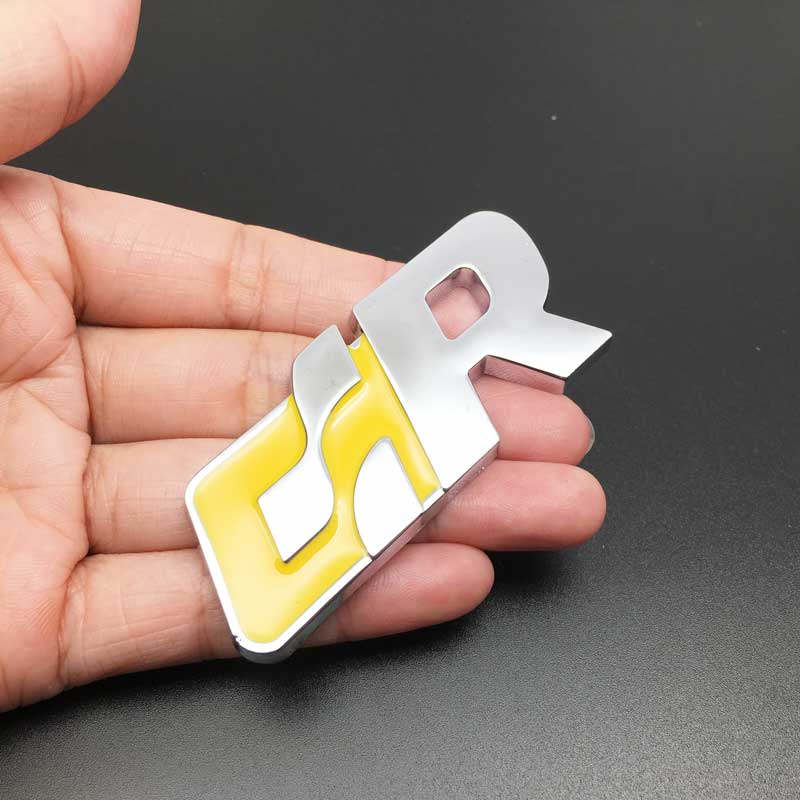 Car Styling 3D Metal R Logo Car Sticker Emblem Badge Rear Trunk Decal For Volkswagen Golf Passat Tiguan CC Sagitar Touareg SR GR