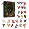 Daily Box Hummingbirds Advent Calendar 2026, 24 Days Christmas Countdown with Colorful Animal Ornaments Pcs 2D Acrylic Hummingbird for Bird